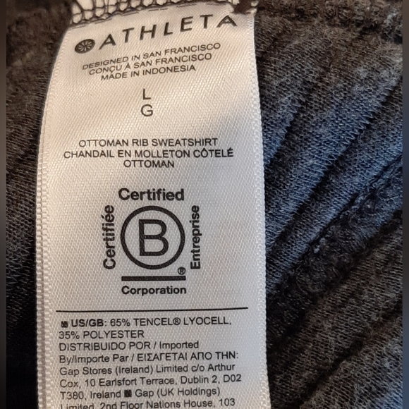 Athleta Ribbed Sweatshirt with 3/4 Zip Gray Size Large - Picture 3 of 11